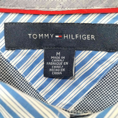 トミーヒルフィガー TOMMY HILFIGER ワンポイントロゴ刺繍 L/S ストライプ ボタンダウンシャツ メンズ import:M