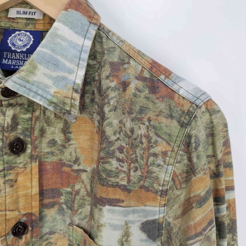 フランクリンマーシャル FRANKLIN&MARSHALL イタリア製 SLIM FIT 総柄 シャツ メンズ import:XS