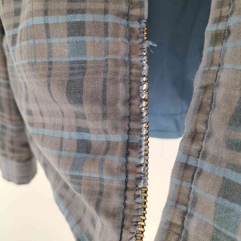 70S TALONジッパー 無地×チェック リバーシブルスウィングトップ メンズ