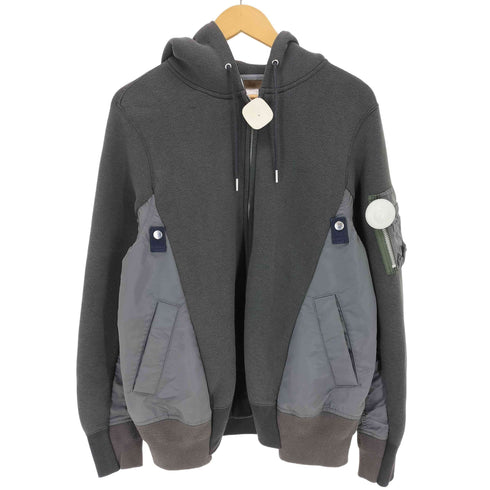 サカイ Sacai Pre Mens Sponge Sweat X Ma-1 Zip Up Hoodie メンズ JPN:1