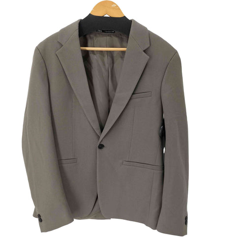 ザラ ZARA テクスチャー スーツ グリーニッシュ 1Bテーラードジャケット メンズ US:38