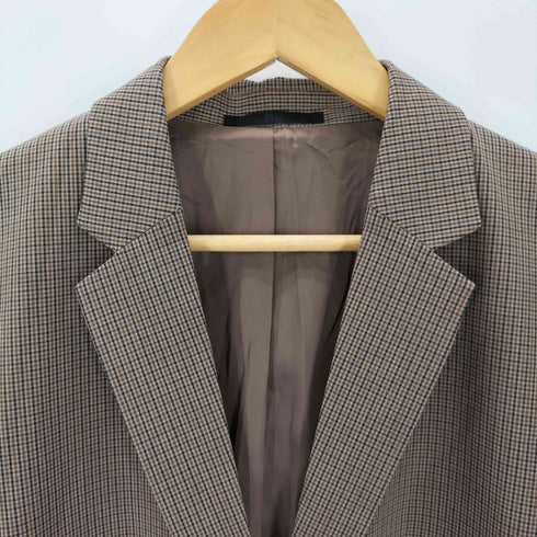ユニクロ UNIQLO チェック柄テーラードジャケット レディース JPN:L