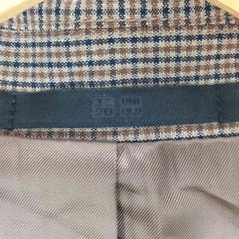 ユニクロ UNIQLO チェック柄テーラードジャケット レディース JPN:L