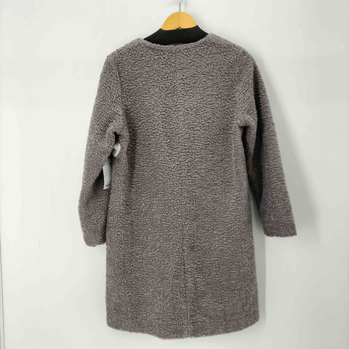 ノーカラーボアコート レディース