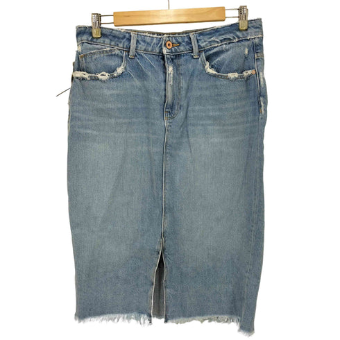 ザラ ZARA ダメージ加工 タイトデニムスカート レディース L