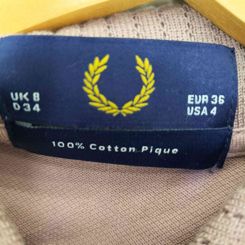 フレッドペリー FRED PERRY マカオ製 コットンピケ 袖リブ ポロシャツ レディース JPN:36