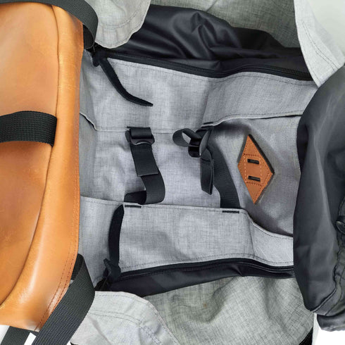 ホーボー hobo 八の字ジップ レザー切替 バックパック リュック メンズ
