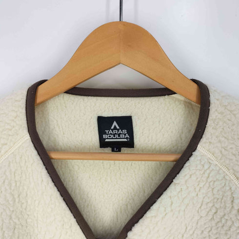 タラスブルバ TARAS BOULBA POLARTEC ロゴ刺繍 ノーカラー ボア フリースジャケット メンズ import:L