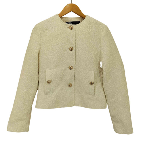 ザラ ZARA ショートテクスチャージャケット レディース XS