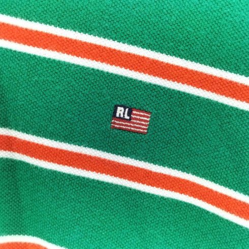 ポロジーンズカンパニーラルフローレン POLO JEANS COMPANY RALPH LAUREN ワンポイント刺繍ボーダーポロシャツ メンズ import:XL