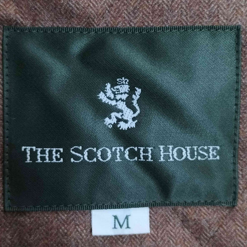 ザスコッチハウス The Scotch House 裏地チェック ロゴ刺繍 カシミヤ混 ウール キルティングジャケット メンズ import:M