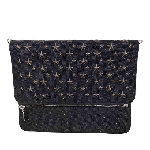 ジミーチュウ JIMMY CHOO スタースタッズ装飾ラメ糸混クラッチバッグ メンズ