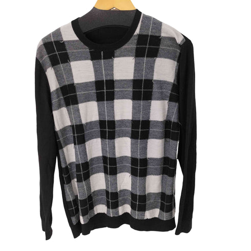 ラッドミュージシャン LAD MUSICIAN 15AW カシミヤ混ブロックチェックニットセーター メンズ JPN:44