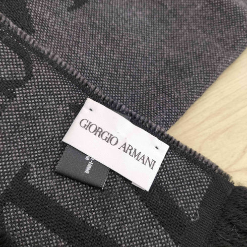 ジョルジオアルマーニ Giorgio Armani ロゴデザインフリンジマフラー メンズ