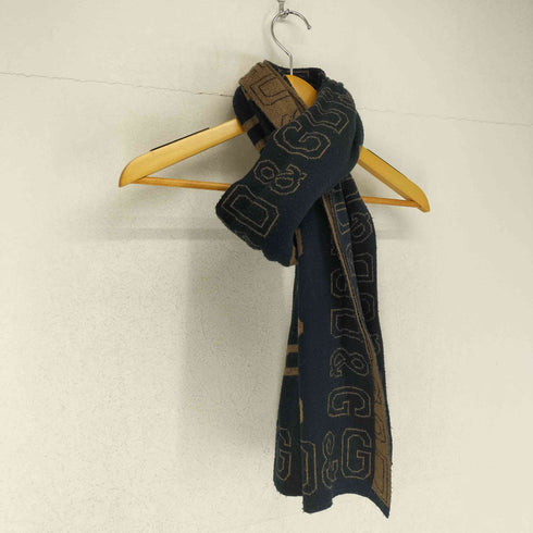 ディーアンドジー D&G ロゴデザインウールマフラー メンズ
