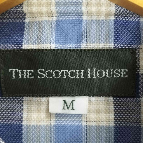 ザスコッチハウス The Scotch House ロゴ刺繍 ポケット付き ボタンダウンチェックシャツ メンズ import:M