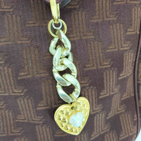 ランバン パリ LANVIN PARIS MADE IN FRANCE ジャガードモノグラムロゴ ミニボストンバッグ レディース