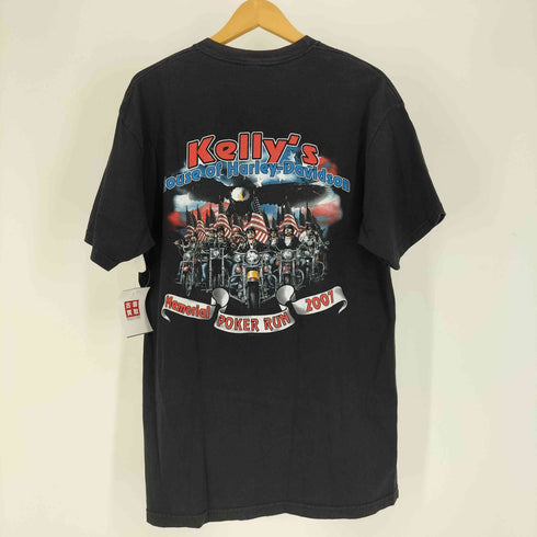 ハーレーダビッドソン HARLEY-DAVIDSON Hanes ボディ USA製 Kelly's MEMORIAL POKERRUN 2007 両面プリント クルーネック Tシャツ メンズ import:L