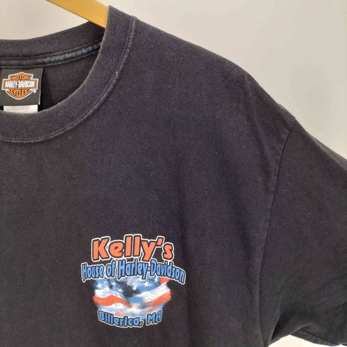 ハーレーダビッドソン HARLEY-DAVIDSON Hanes ボディ USA製 Kelly's MEMORIAL POKERRUN 2007 両面プリント クルーネック Tシャツ メンズ import:L