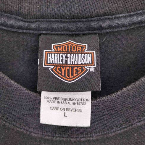 ハーレーダビッドソン HARLEY-DAVIDSON Hanes ボディ USA製 Kelly's MEMORIAL POKERRUN 2007 両面プリント クルーネック Tシャツ メンズ import:L