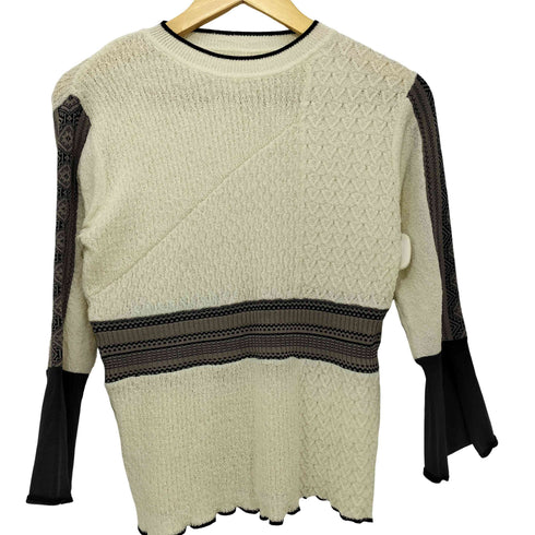 ウィルフリー willfully slit sleeve jacquard weave placement knit レディース FREE