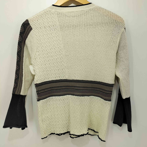 ウィルフリー willfully slit sleeve jacquard weave placement knit レディース FREE