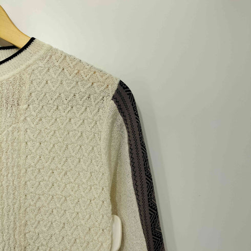ウィルフリー willfully slit sleeve jacquard weave placement knit レディース FREE