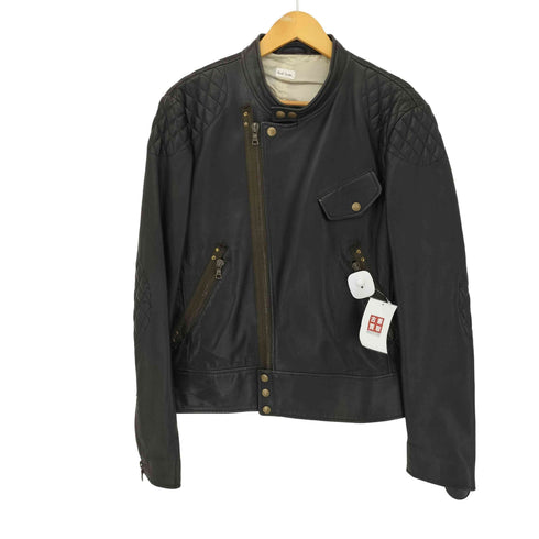 ポールスミス Paul Smith シープレザー ダブルライダースジャケット ririジップ メンズ import:XL