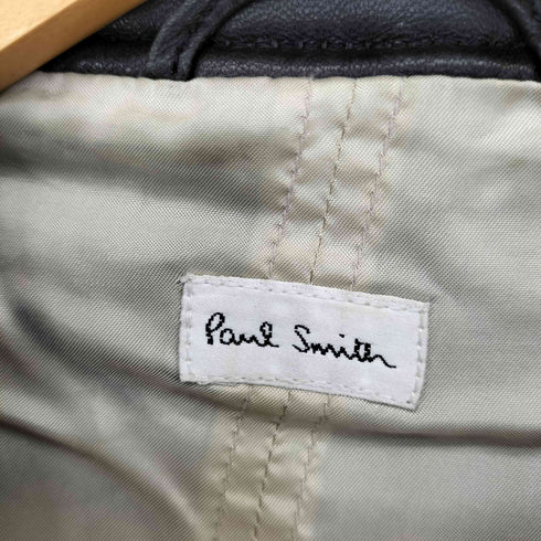 ポールスミス Paul Smith シープレザー ダブルライダースジャケット ririジップ メンズ import:XL