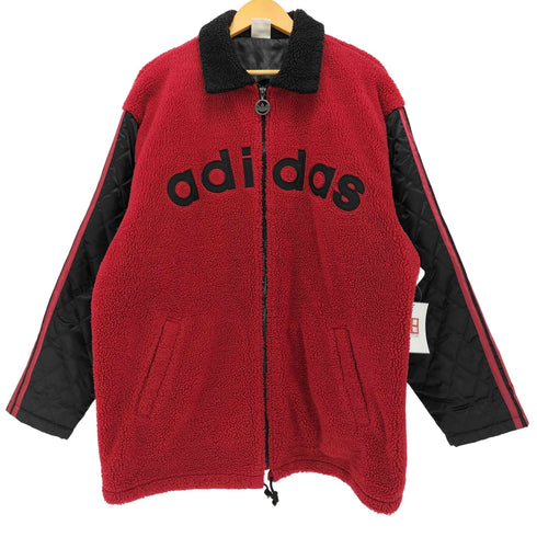 アディダスオリジナルス adidas Originals 80-90S デサント製 裏地キルティング 3ライン ボアフリース ジャケット メンズ L-O