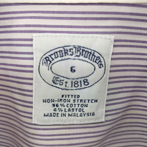 ブルックスブラザーズ BROOKS BROTHERS NON-IRON STRETCH ストライプオープンカラーシャツ レディース US:6
