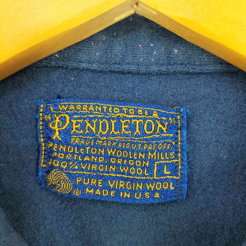 ペンドルトン PENDLETON USA製 ハーフジップ ウールプルオーバーシャツ メンズ import:L