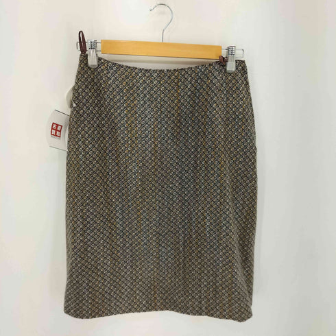 MORRIS GRANT PARIS 襟袖ファー切替 総柄ウールジャケット スカートセットアップ レディース FR:42