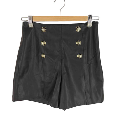 ザラ ZARA 金ボタン フェイクレザーショーツ レディース JPN:S