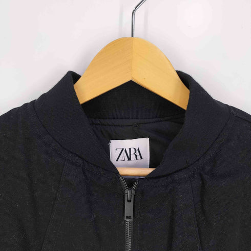ザラ ZARA DENIM CROPPED PUFFER JACKET デニム クロップド パファー ジャケット レディース import:XL