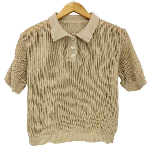 ユナイテッドアローズ UNITED ARROWS メッシュ ショートスリーブ ポロニット プルオーバー レディース FREE