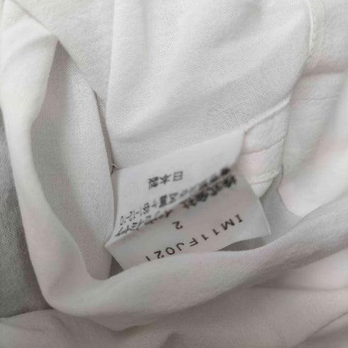 イッセイミヤケ ISSEY MIYAKE 11SS ステッチデザイン 裾スリット バンドカラー 5B プルオーバーシャツ ブラウス レディース JPN:2