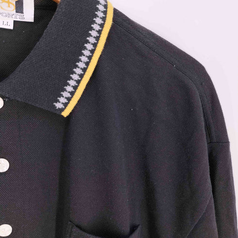 JPS SPORTS ロゴ刺繍 ロングスリーブ ポロシャツ メンズ LL