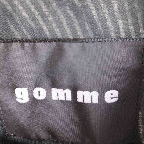 ゴム gomme ダイアゴナルジップ 裾ジップ 異素材切替 総柄半袖ワンピース ドレープ 裁断 レディース M