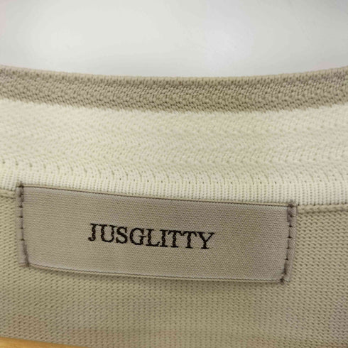 ジャスグリッティー JUSGLITTY 半袖配色Vニットジャケットアンサンブル レディース JPN:2