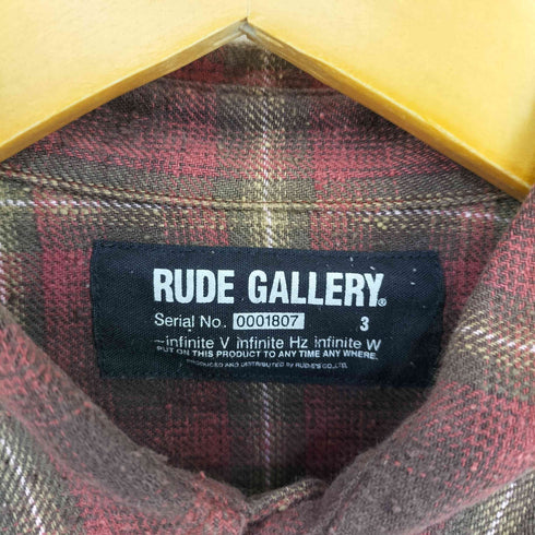 ルードギャラリー RUDE GALLERY ピリング チェックシャツ メンズ JPN:3