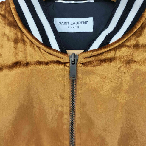 サンローランパリ SAINT LAURENT PARIS BOMBER JACKET VARSITY JACKET レーヨンシルク ボンバージャケット メンズ EUR:44