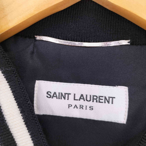 サンローランパリ SAINT LAURENT PARIS BOMBER JACKET VARSITY JACKET レーヨンシルク ボンバージャケット メンズ EUR:44