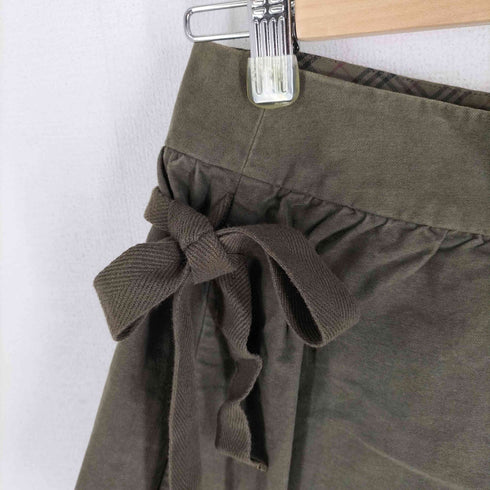 バーバリーブルーレーベル BURBERRY BLUE LABEL ロゴ刺繍 ベロアラップミニスカート レディース FR:38-40