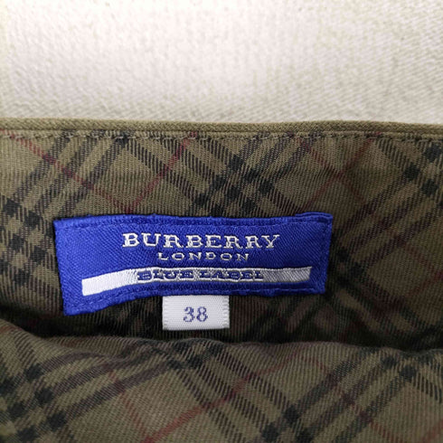 バーバリーブルーレーベル BURBERRY BLUE LABEL ロゴ刺繍 ベロアラップミニスカート レディース FR:38-40
