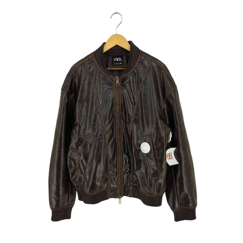 ザラ ZARA FAUX LEATHER BOMBER JACKET メンズ import:XL