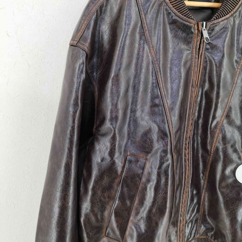 ザラ ZARA FAUX LEATHER BOMBER JACKET メンズ import:XL
