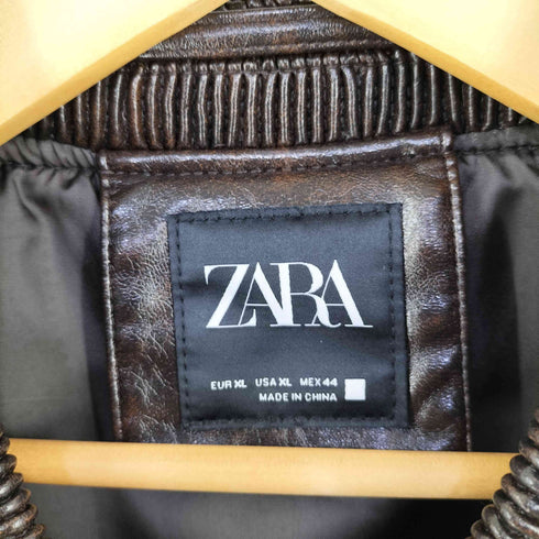 ザラ ZARA FAUX LEATHER BOMBER JACKET メンズ import:XL