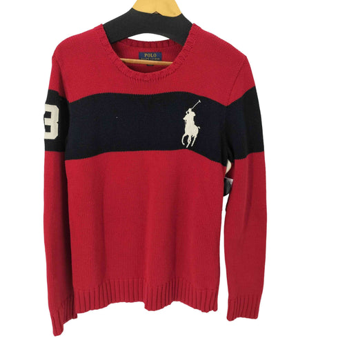 ポロラルフローレン POLO RALPH LAUREN ビッグポニー刺繍 バイカラークルーネックニットセーター メンズ JPN:XL