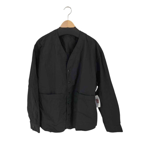 ザラ ZARA コットンナイロン カラーレスジャケット メンズ import:M